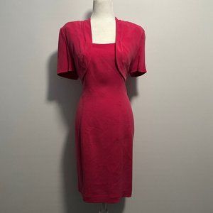 Adrianna‎ Papell 100% Silk Pink Dress With Small Vest Sz 12